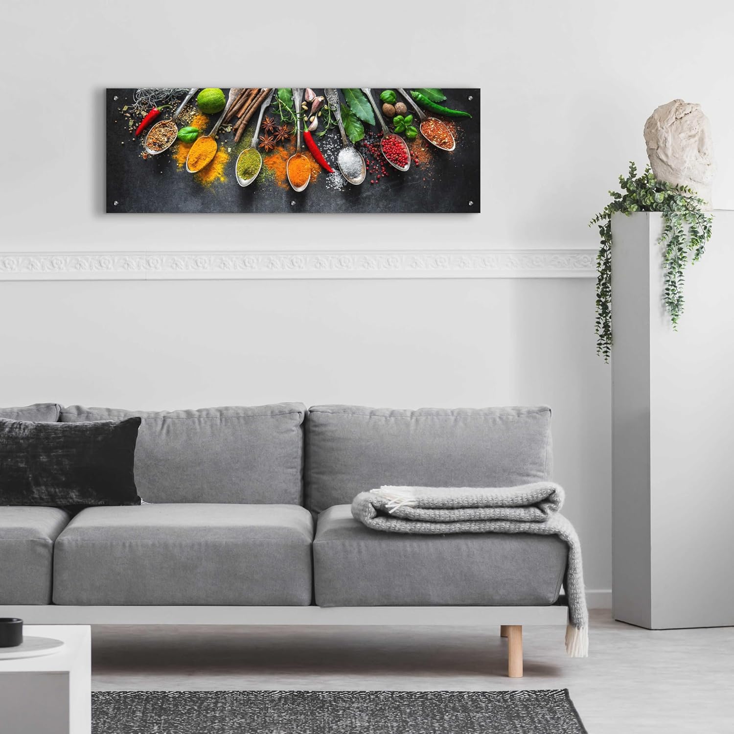 Epic Art ‘Spicy World II’ por Epic Portfolio, arte de pared de vidrio acrílico, 48 x 16 pulgadas