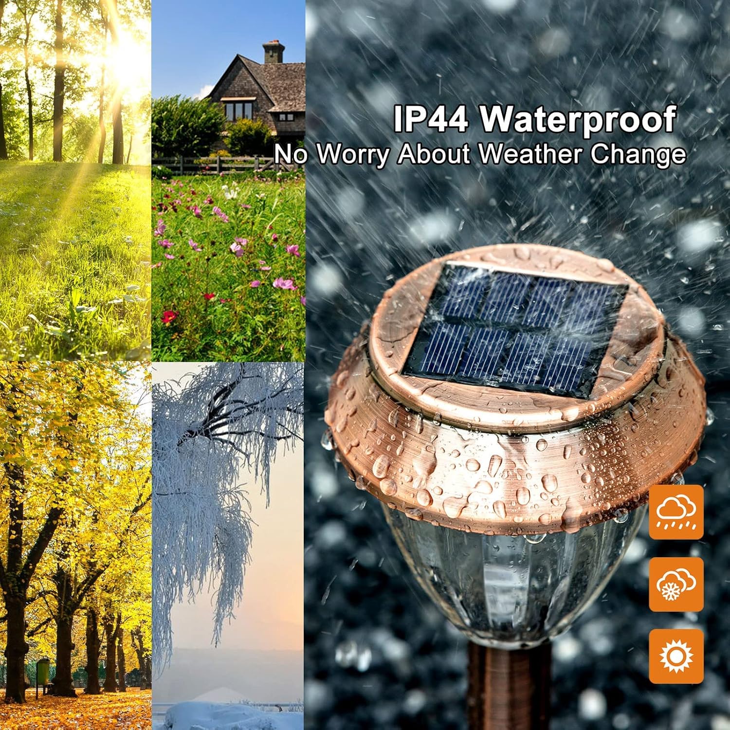 SOLATINO Luces solares para caminos al aire libre, impermeables, paquete de 6 luces de jardín con energía solar, luces brillantes de hasta 12 horas,