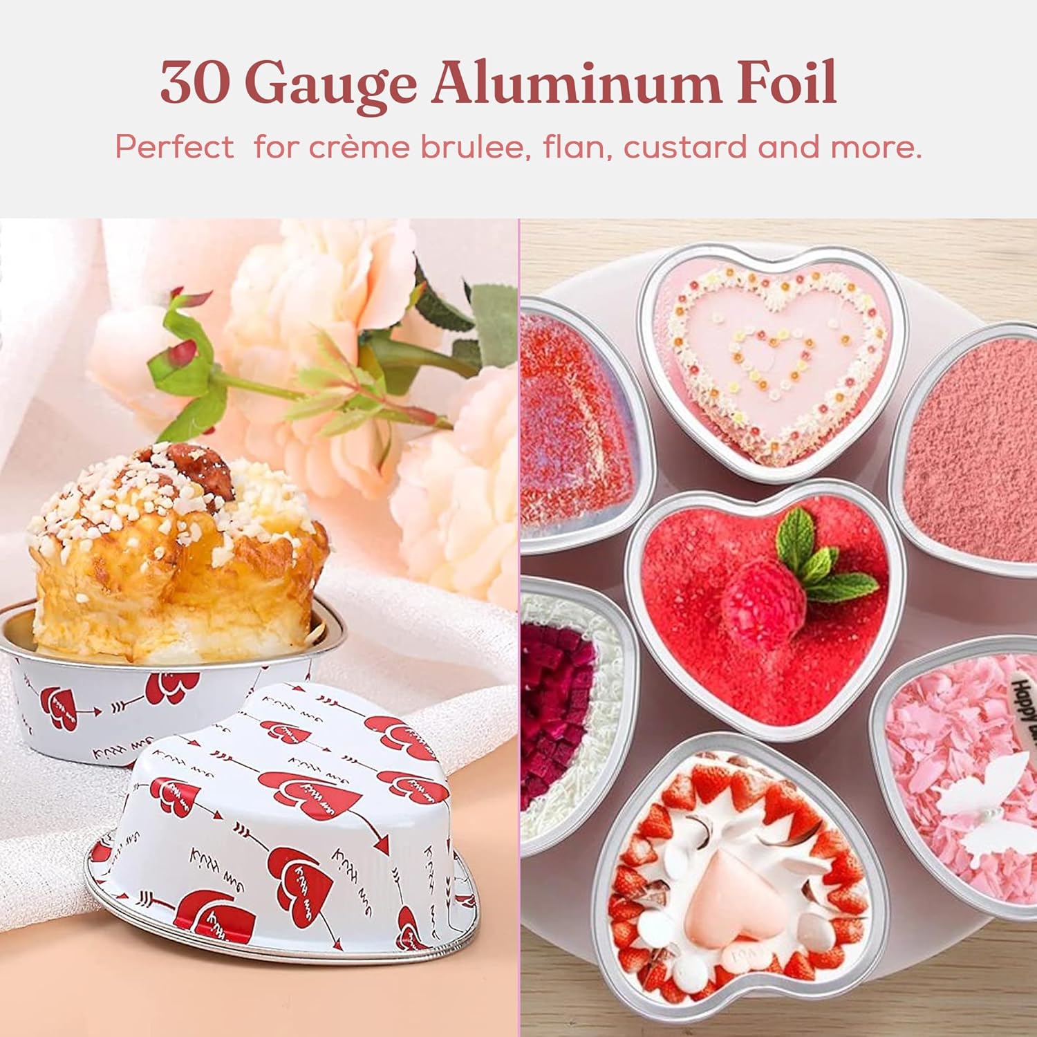 KitchenDance – Molde desechable de aluminio para tartas con tapa  3.5 onzas de papel de aluminio para hornear, cocinar, calentar, preparar