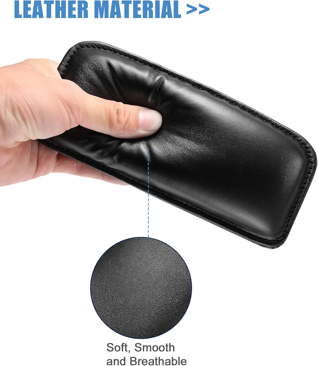X AUTOHAUX Universal Car Center Console Rodilla Pierna Cojín Cojín de Cuero Sintético Reposabrazos de Coche Cubierta de Rodilla Soporte 7.1×3.1×1.3