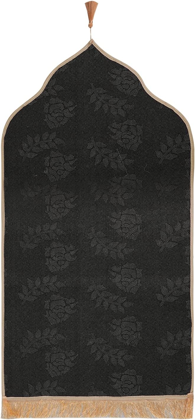 Alfombra de oración musulmana, alfombra de terciopelo islámico turco, para regalos de Ramadán, alfombra de oración de franela suave para mujeres y