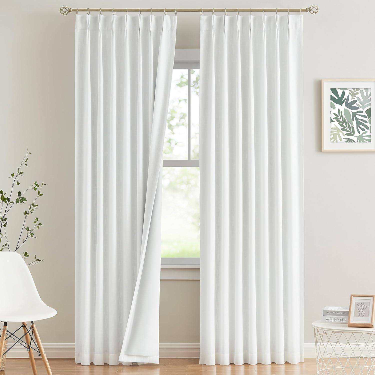 Vision Home Cortinas opacas plisadas completas con aislamiento térmico para ventana, 63 pulgadas, para sala de estar y dormitorio, cortinas plisadas