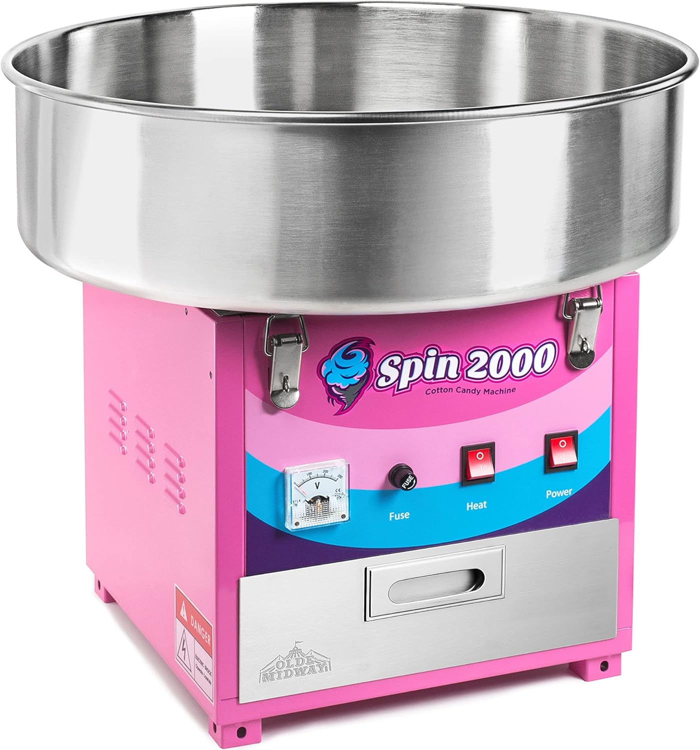 Olde Midway – Máquina comercial eléctrica para hacer algodón de azúcar y caramelo – SPIN 2000