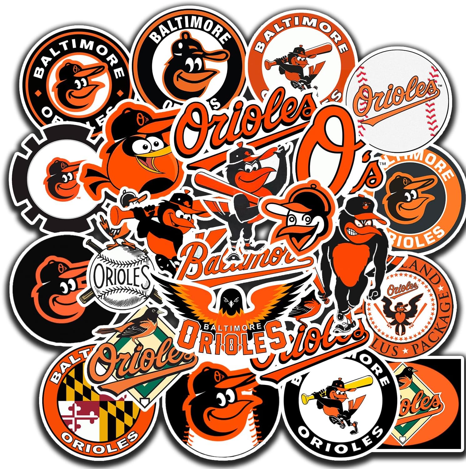 25 calcomanías de béisbol americano para botella de agua, laptop, bicicleta, computadora, motocicleta, funda de viaje, calcomanía decorativa para