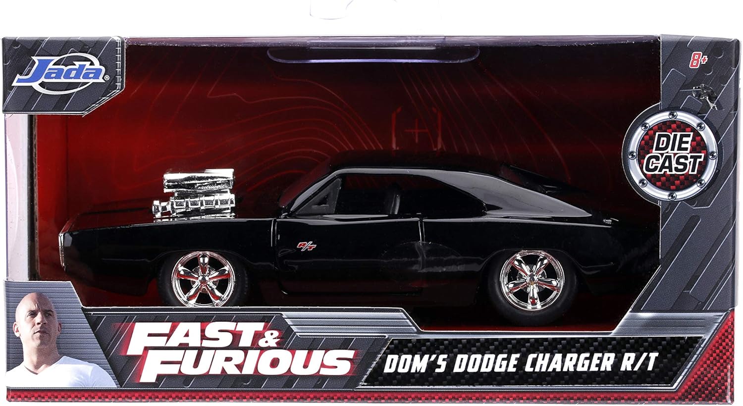 Fast & Furious 132 Dom’s Dodge Charger RT – Coche fundido a presión, juguetes para niños y adultos