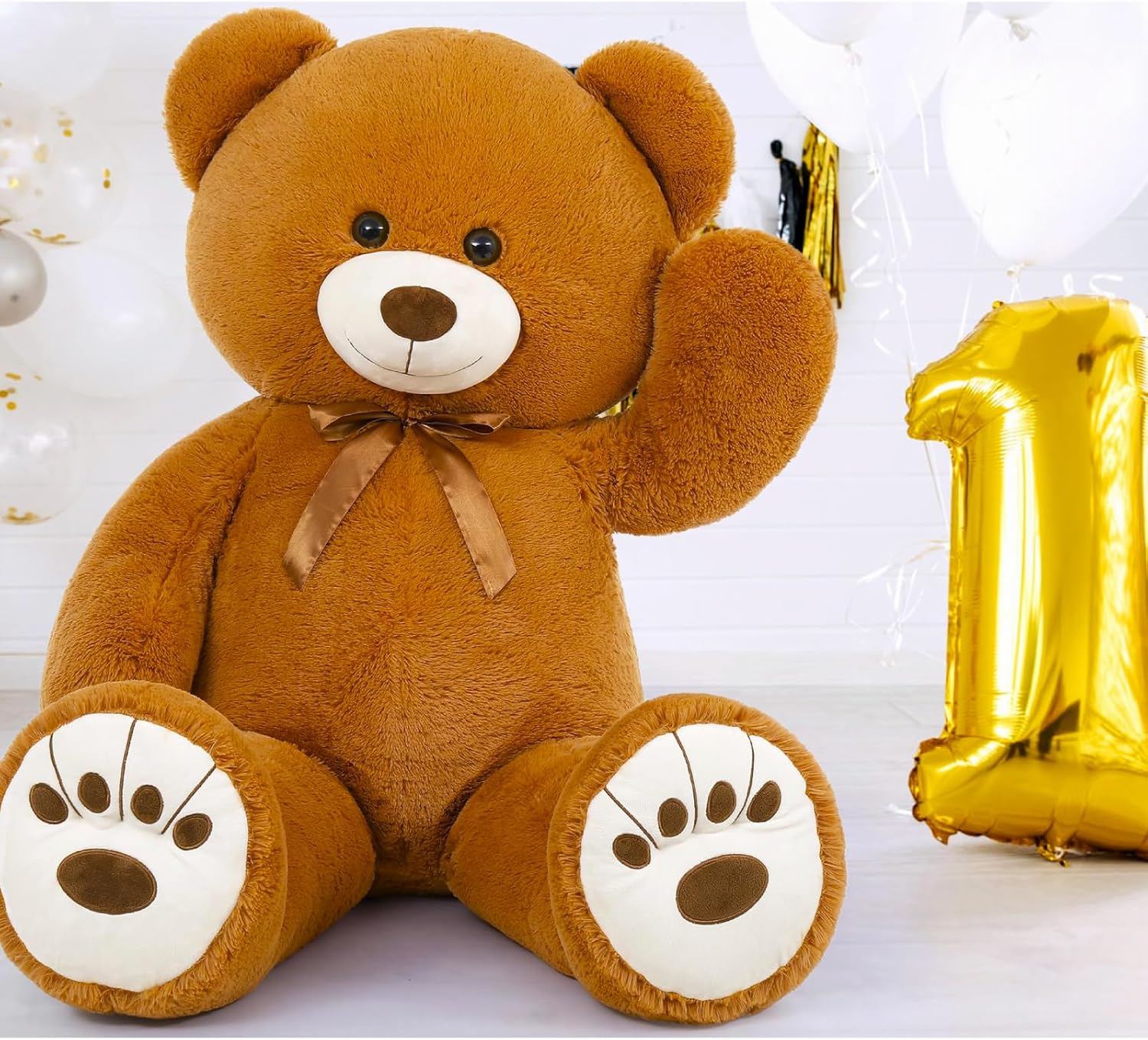 MorisMos Oso de peluche gigante de 50 pulgadas, oso de peluche, oso de peluche grande, oso de peluche suave para niños y niñas, regalo de
