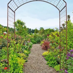 Gardeners Supply Company Jardin – Soporte para plantas de arco de rosas  Decoración de jardín de metal resistente para jardín de flores al aire Gardeners Supply Company Jardin – Soporte para plantas de arco de rosas  Decoración de jardín de metal resistente para jardín de flores al aire