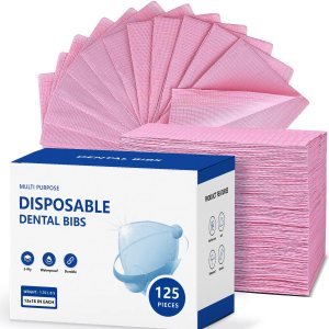 Baberos dentales desechables de 13 x 18 pulgadas, 3 capas impermeables para salón de uñas, tienda de tatuajes y tienda dental (rosa) Baberos dentales desechables de 13 x 18 pulgadas, 3 capas impermeables para salón de uñas, tienda de tatuajes y tienda dental (rosa)