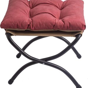 Taburete plegable de 15 pulgadas, reposapiés de acento pequeño, elegante otomana plegable con marco de metal, reposapiés plegable tapizado Morden Taburete plegable de 15 pulgadas, reposapiés de acento pequeño, elegante otomana plegable con marco de metal, reposapiés plegable tapizado Morden