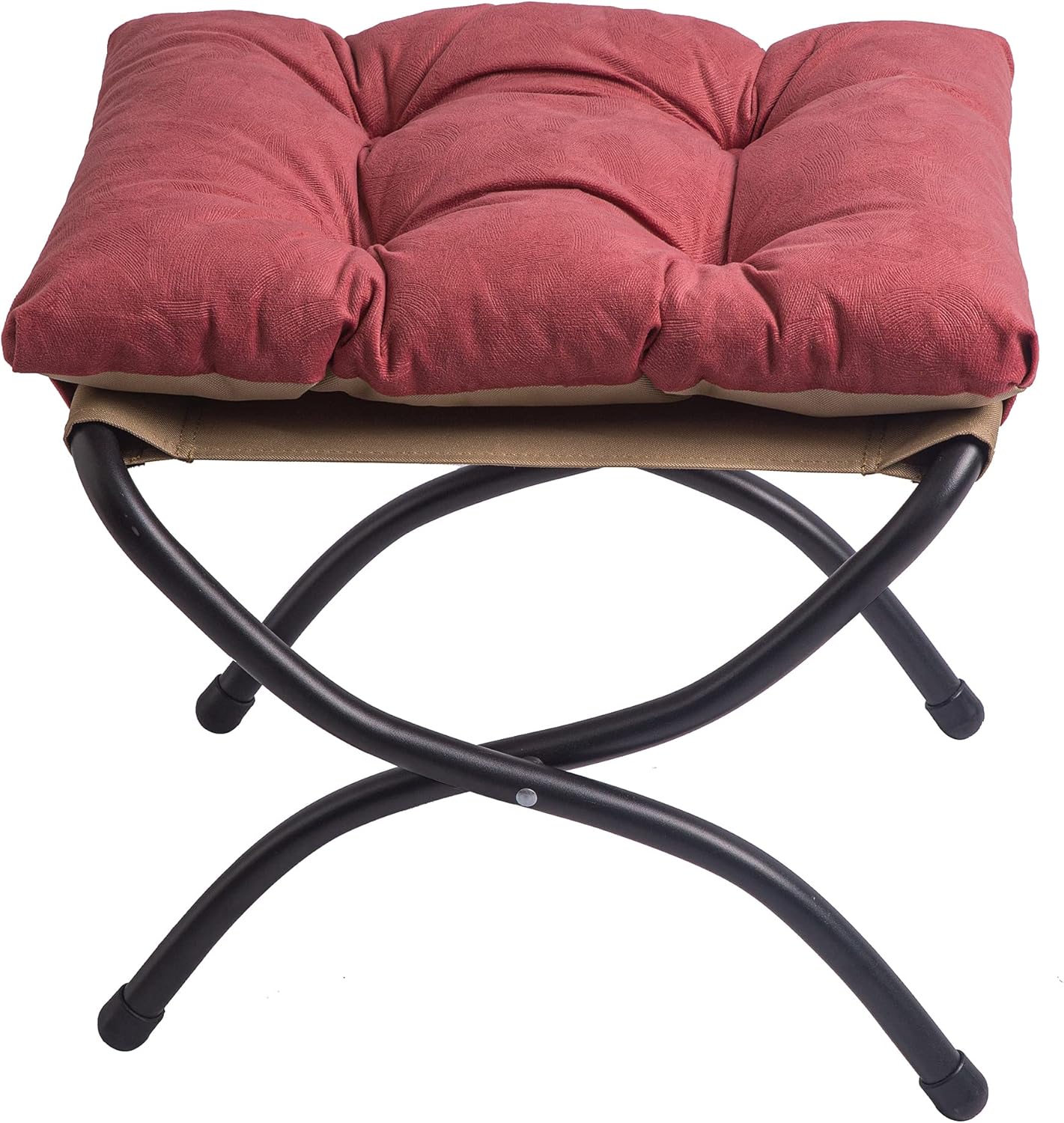 Taburete plegable de 15 pulgadas, reposapiés de acento pequeño, elegante otomana plegable con marco de metal, reposapiés plegable tapizado Morden