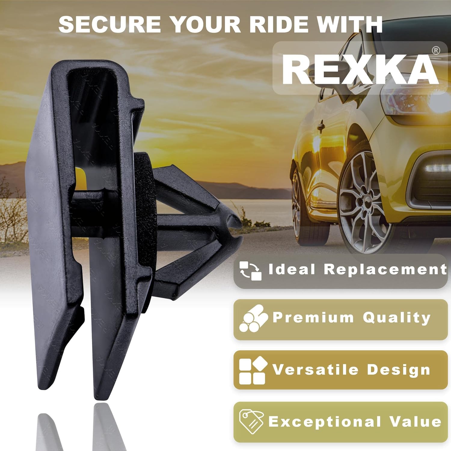 Rexka Clip de moldeo basculante con sellador para Chrysler 6509288AA Dodge Ram CV, Grand Caravan, Town & Country