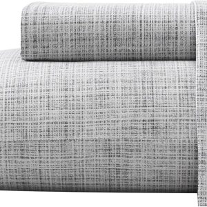 Tommy Bahama – Juego de sábanas de algodón percal lavado, suave y transpirable, decoración de dormitorio con bolsillos profundos (gris lino rafia, Tommy Bahama – Juego de sábanas de algodón percal lavado, suave y transpirable, decoración de dormitorio con bolsillos profundos (gris lino rafia,