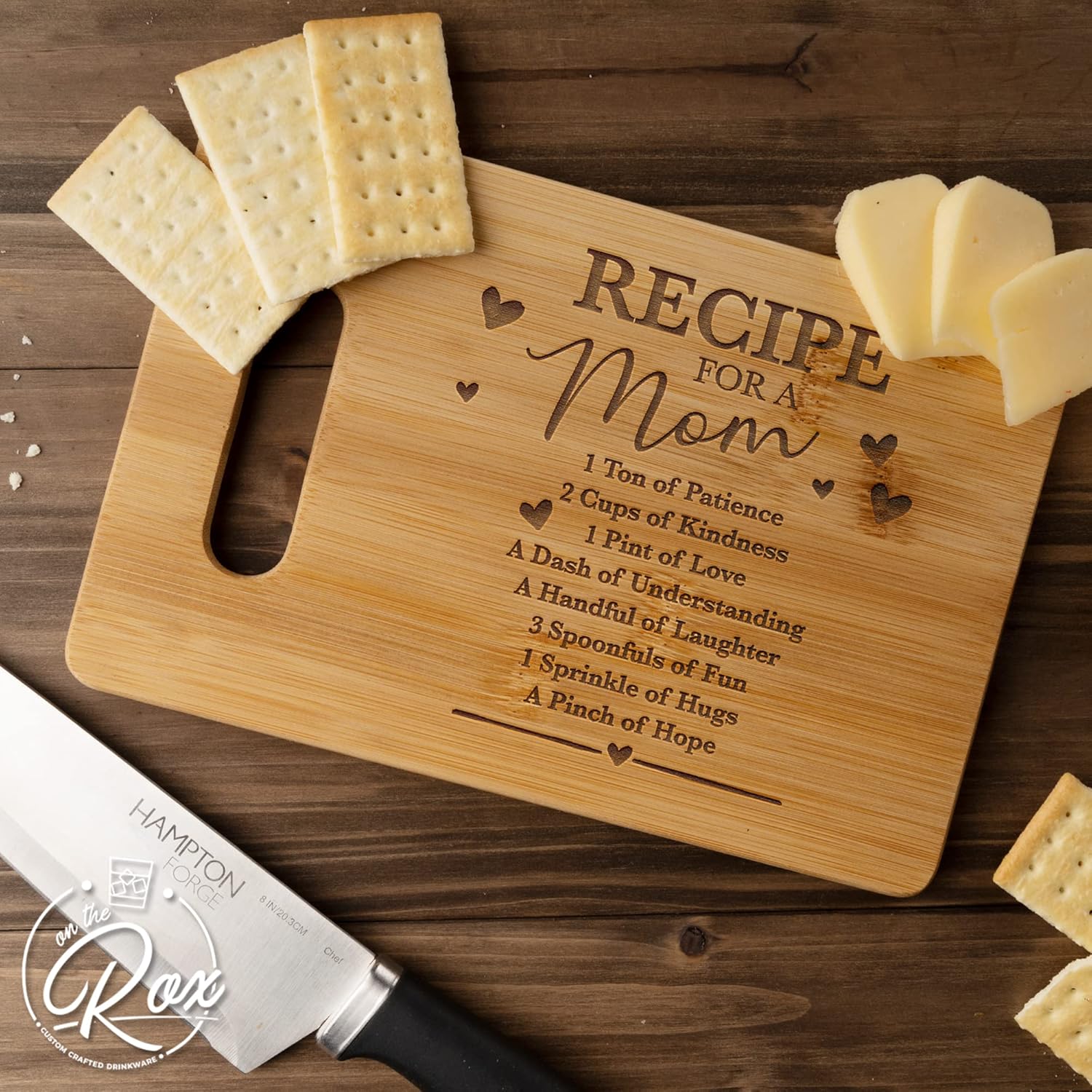 Regalos para mamá  Tabla de cortar personalizada con grabado de bambú (9 x 6 pulgadas)  Regalos de cumpleaños para mamá de hijas, Día de la Madre,