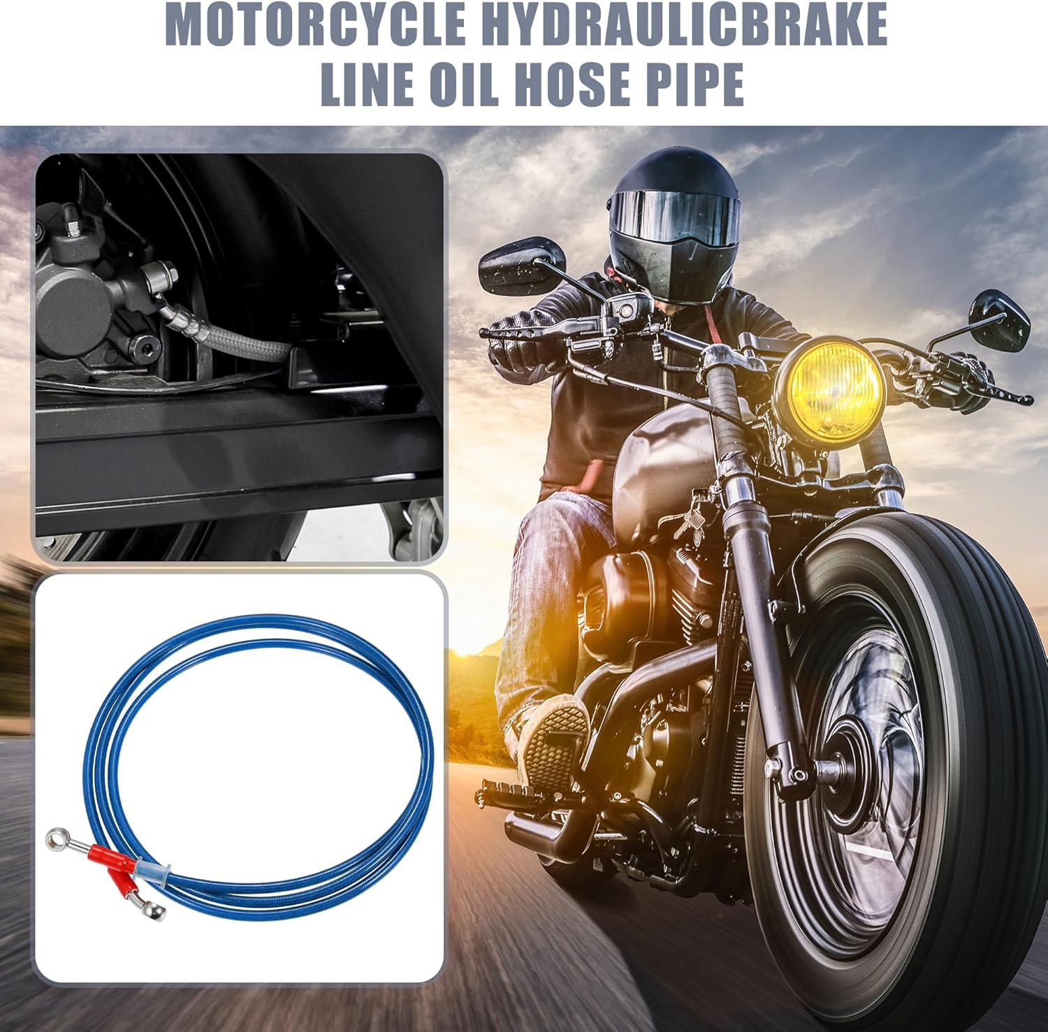 X AUTOHAUX 90.6 in 90.55″ Longitud 0.394 in ID motocicleta hidráulico freno línea aceite manguera tubo 28 0 acero inoxidable trenzado cable para ATV