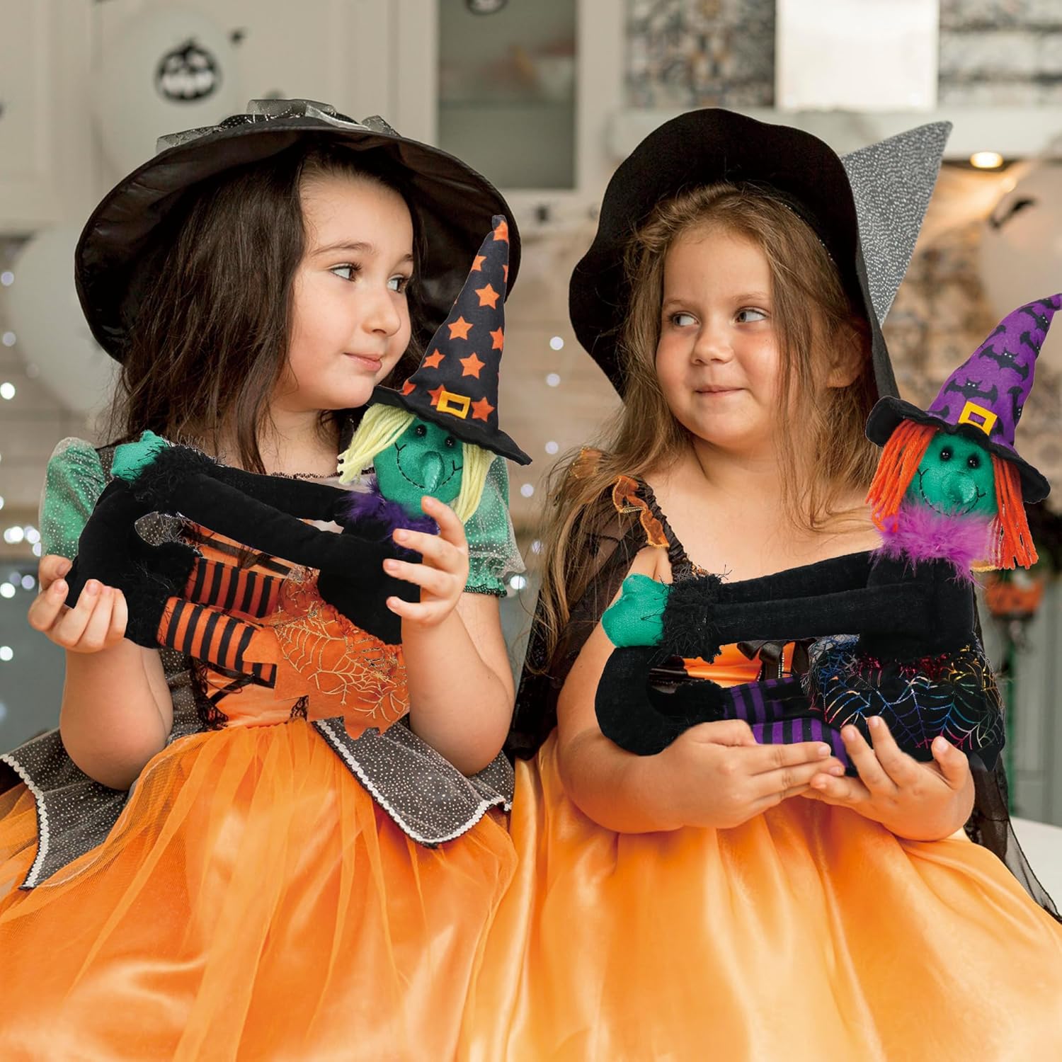 Decoración para árbol de bruja de Halloween, adornos colgantes para árbol de Halloween, corbata de cortina de Halloween y botella de vino con