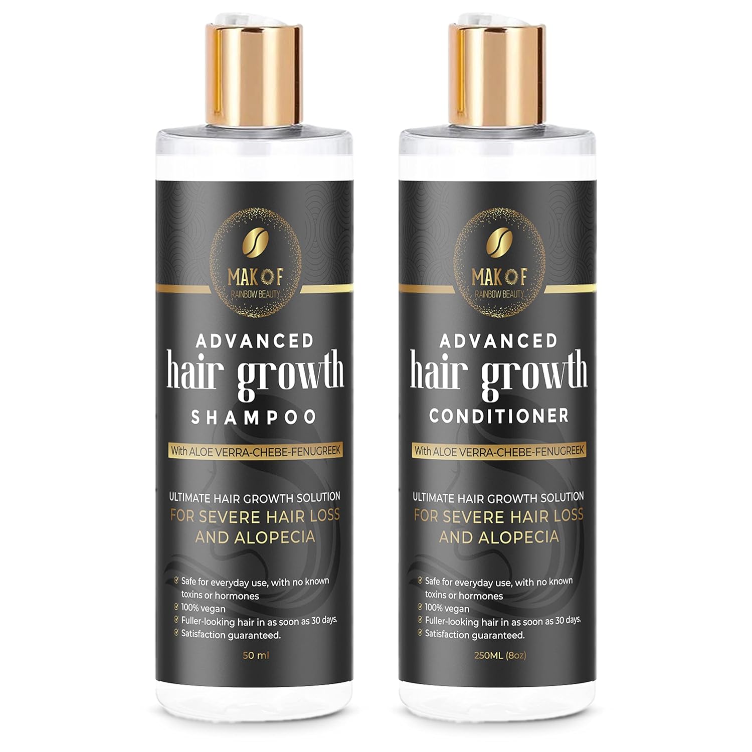Champú y acondicionador para el crecimiento del cabello, mezcla de aceite esencial, para pérdida severa del cabello y adelgazamiento del cabello.