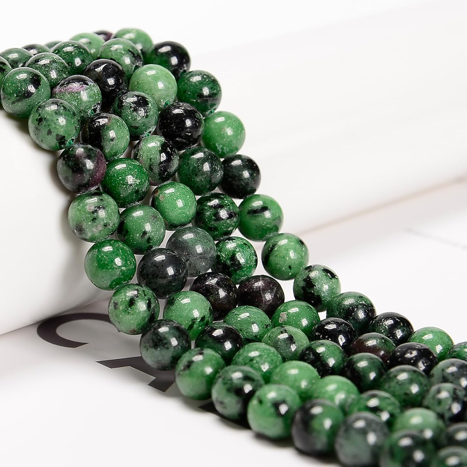 Rubí Zoisite Cuentas redondas lisas 0.157 in 15.5″ Hebra para la fabricación de joyas