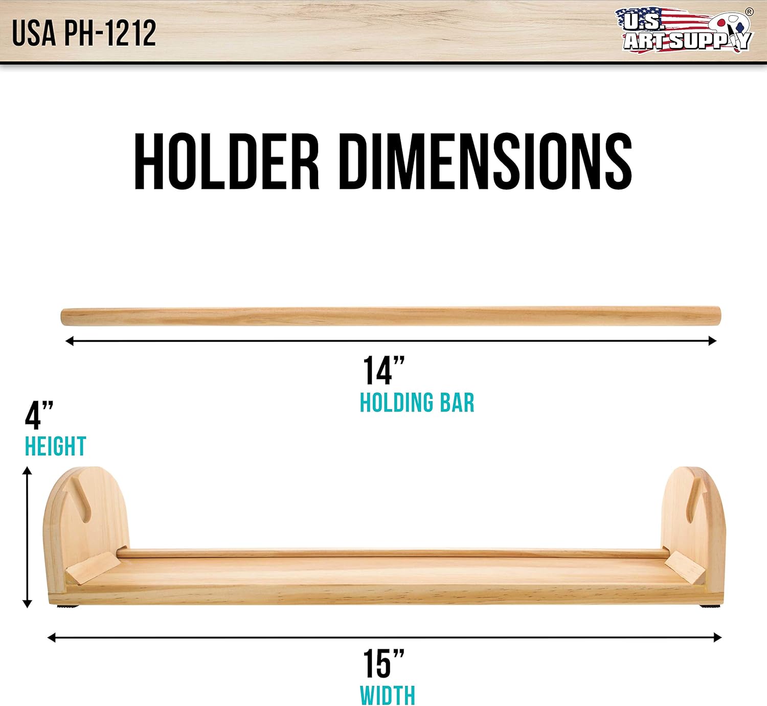 US Art Supply Soporte y dispensador de rollo de papel de caballete de mesa de madera de 12 pulgadas
