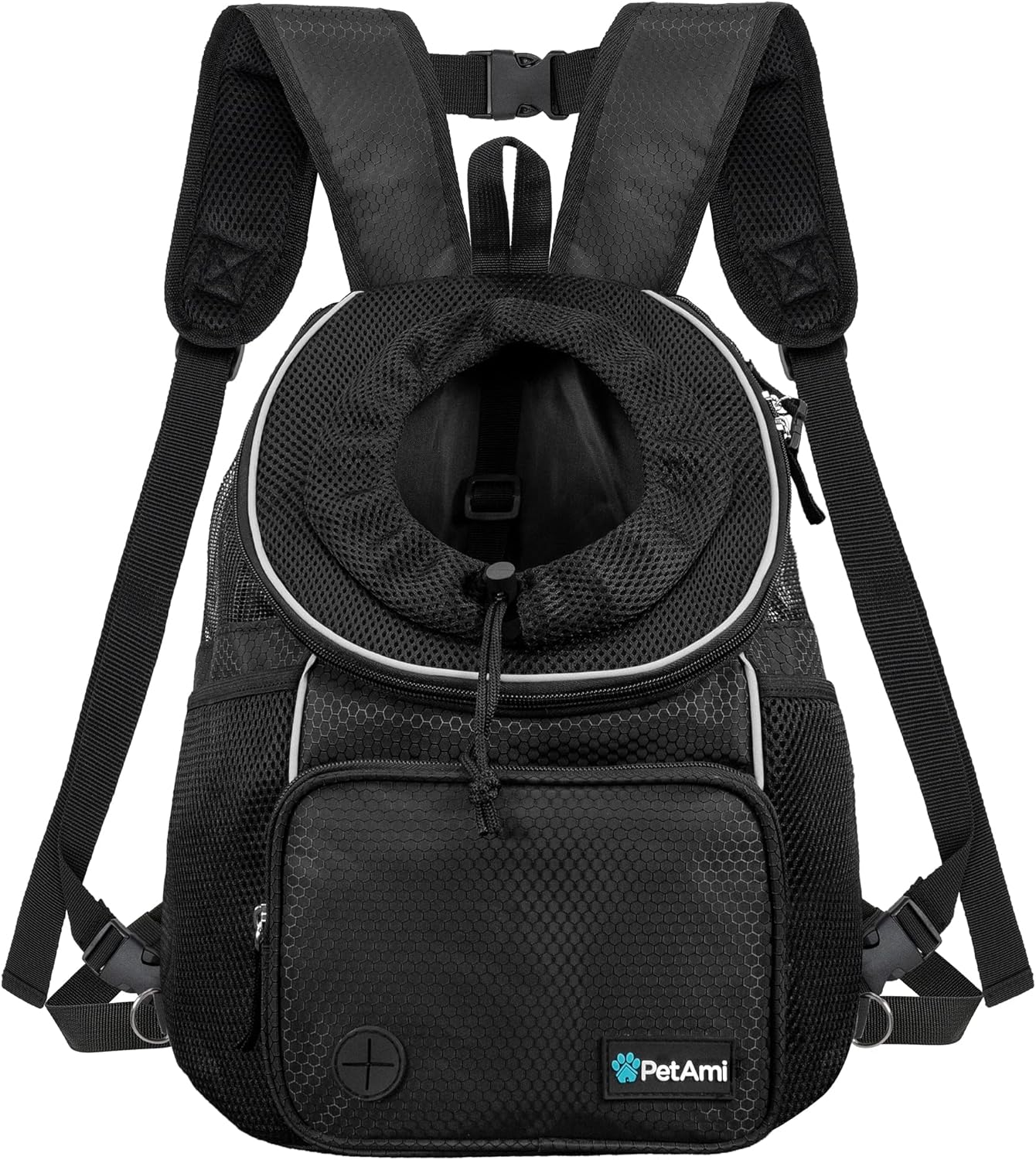 PetAmi Mochila transportadora frontal para perro, mochila ajustable para perros y gatos, transportadora ventilada para senderismo, camping, viajes,