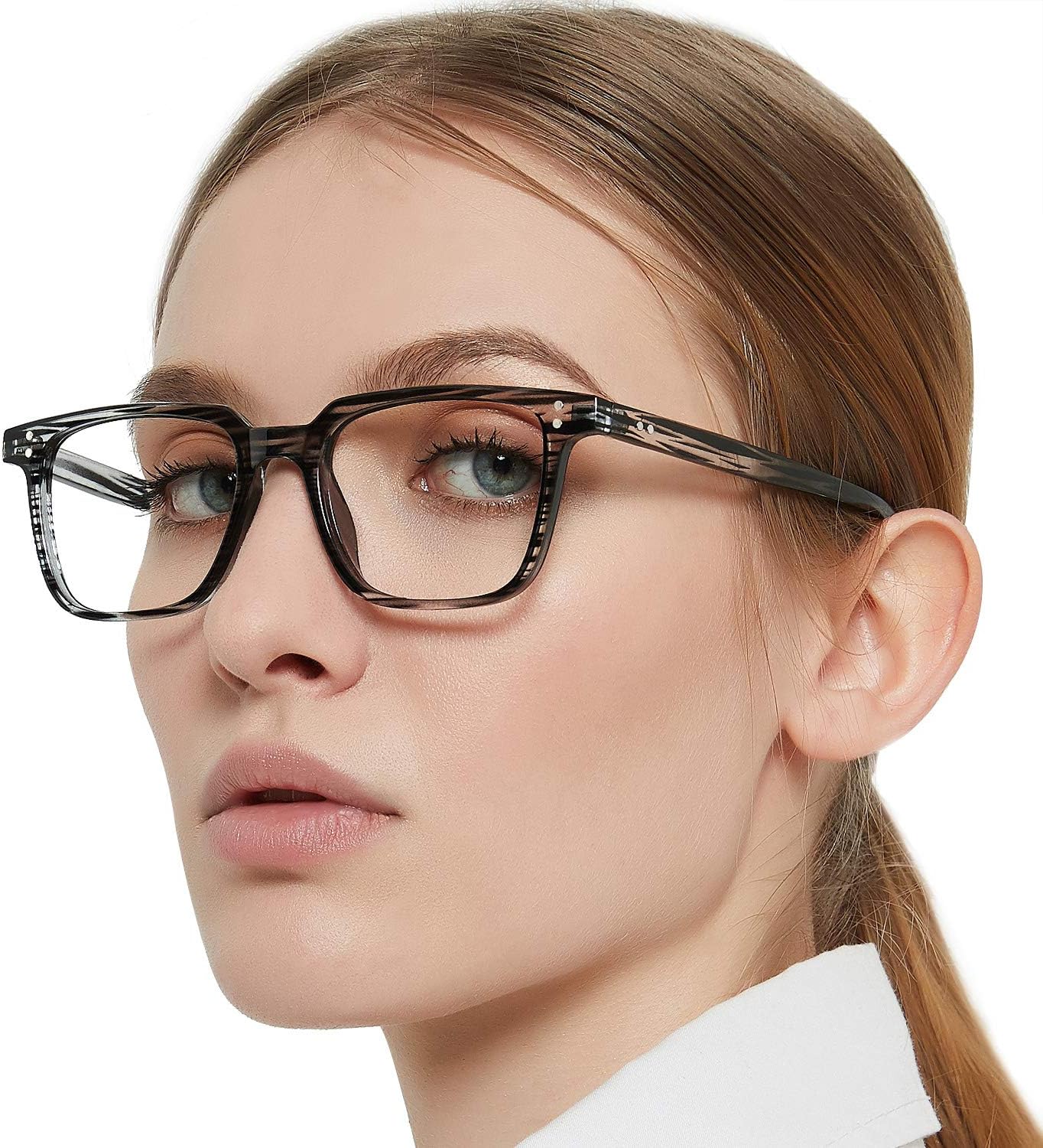 MARE AZZURO Lentes de bloqueo de luz azul para computadora para mujer, elegantes gafas de pantalla para uso en computadora