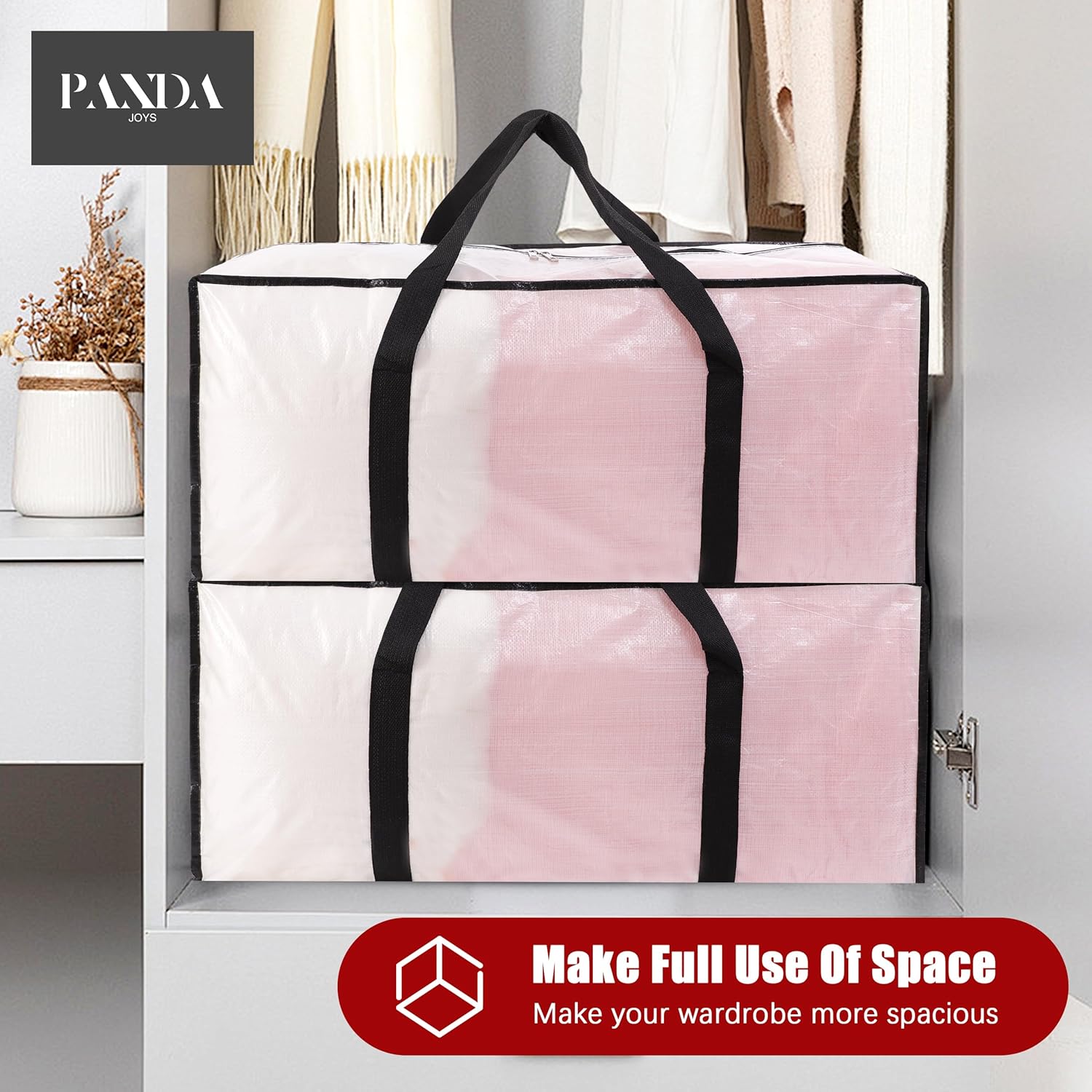Bolsas de mudanza extra grandes con cremalleras y asas de transporte, bolsa de almacenamiento resistente para ahorrar espacio, almacenamiento en