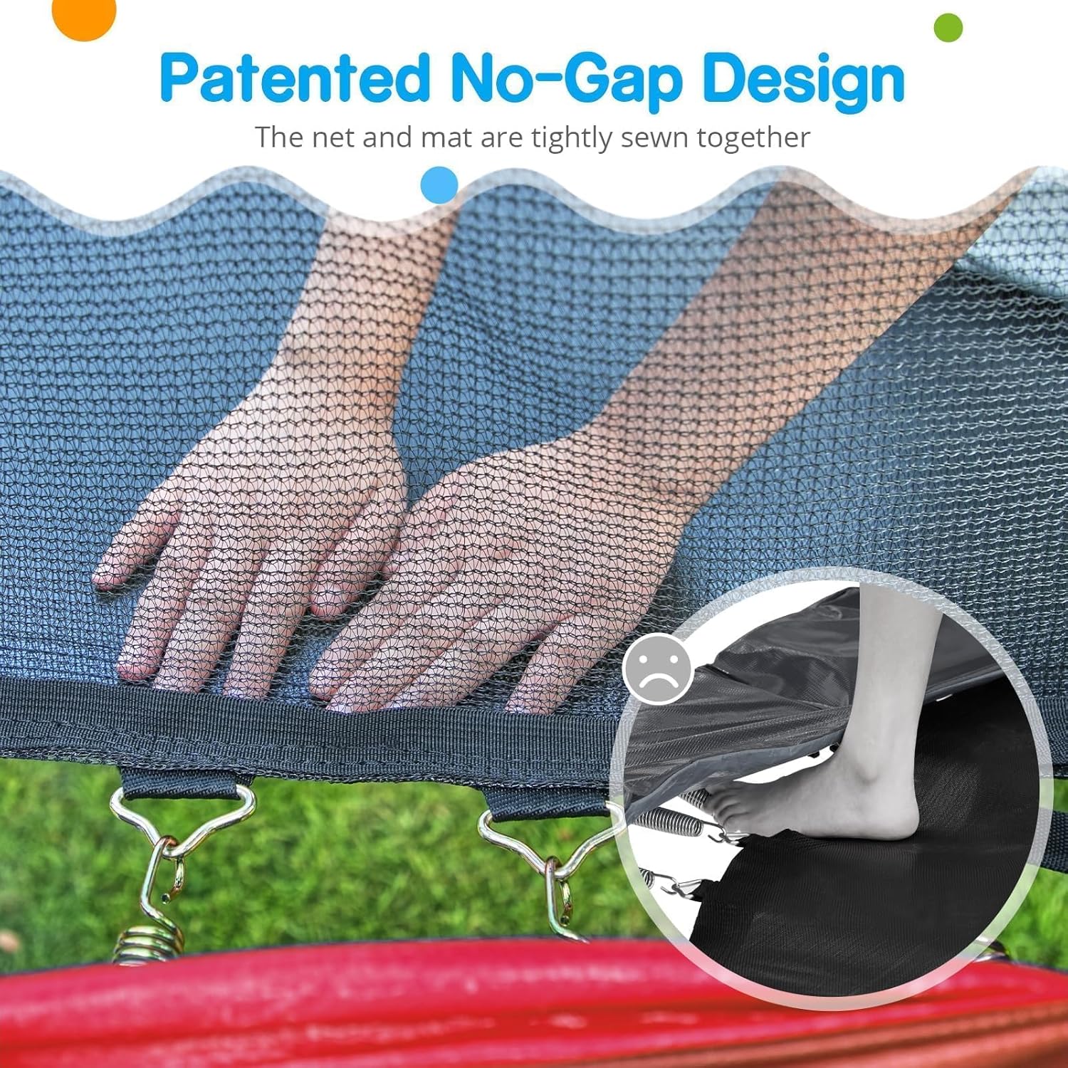 Zupapa 1500LBS Weight Capacity No-Gap Design 15 14 12 10FT Trampoline for Kids with Safety Enclosure Net Outdoor Backyards Trampolines with Non-Slip