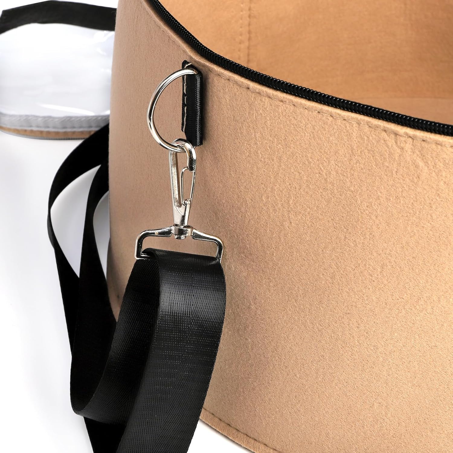 Paquete de 2 cajas de almacenamiento para sombreros con tapa, caja plegable de fieltro de 15 pulgadas, organizador redondo para sombreros de viaje,