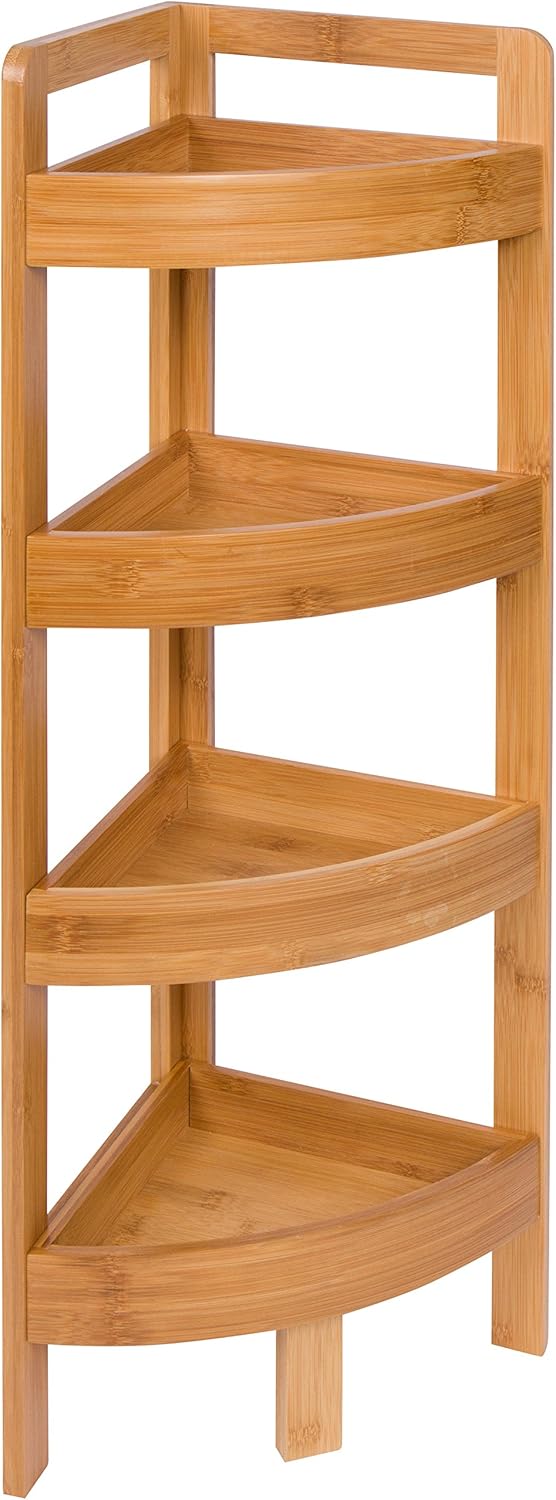 Estante de almacenamiento esquinero de bambú de 31.5 pulgadas de 4 niveles Trademark Innovations
