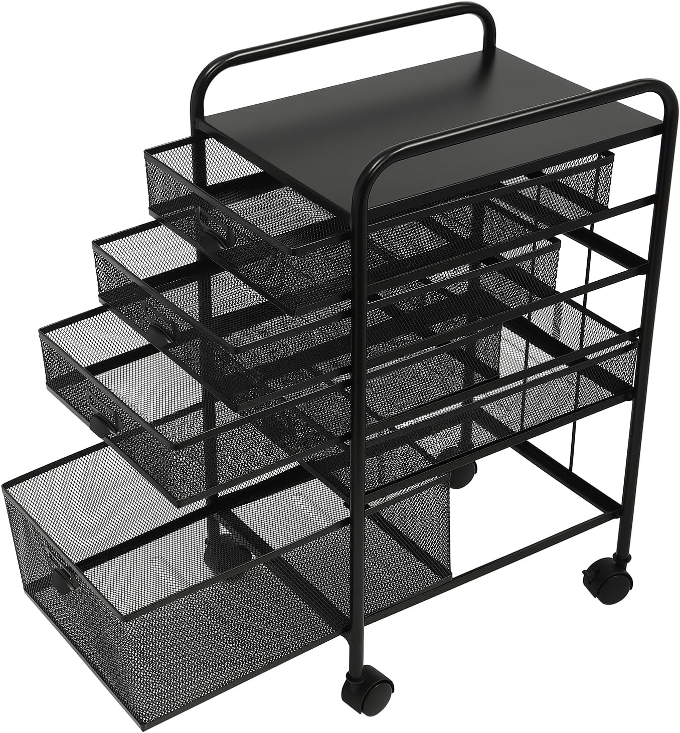 Archivador rodante con 5 cajones, organizador de carrito de manualidades con ruedas, almacenamiento delgado para maquillaje, cocina, utilidades,