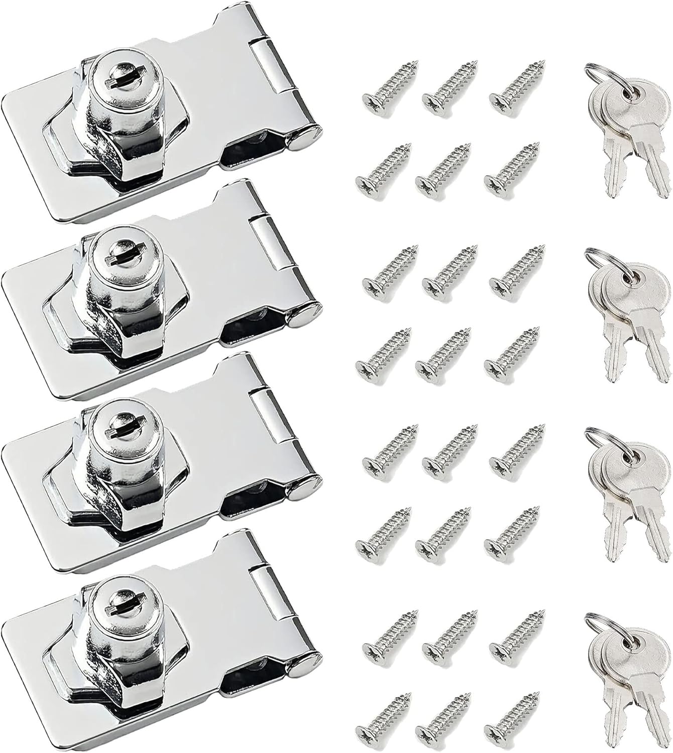 Cerraduras de cerrojo con llave, 2.5 pulgadas, cerrojo de bloqueo con llave con perilla giratoria, cerraduras de gabinete, cerraduras de gabinete