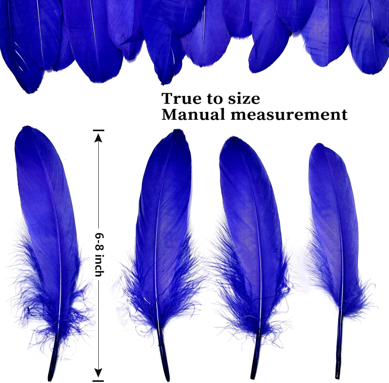 FeelfunFeather 120 plumas de ganso azul rey de 6 a 8 pulgadas, 5.9-7.9 in, decorativas, naturales, plumas de ganso Nagoire a granel para