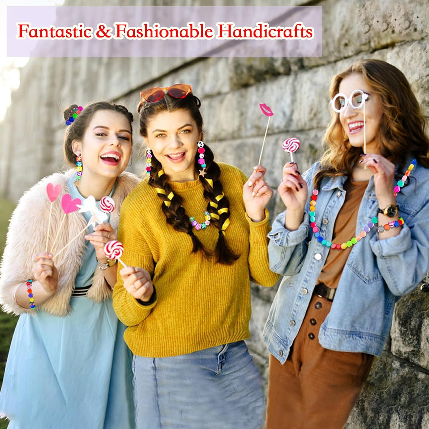 400 cuentas acrílicas de cara feliz para niñas, mezcla colorida de frutas y animales, forma de flor, cuentas de arcilla polimérica, caras felices,