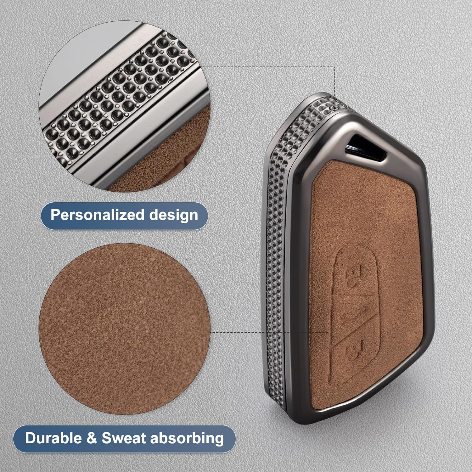 YO&YOYE Compatible con funda para llavero VW Volkswagen con llavero protector de llave de cuero