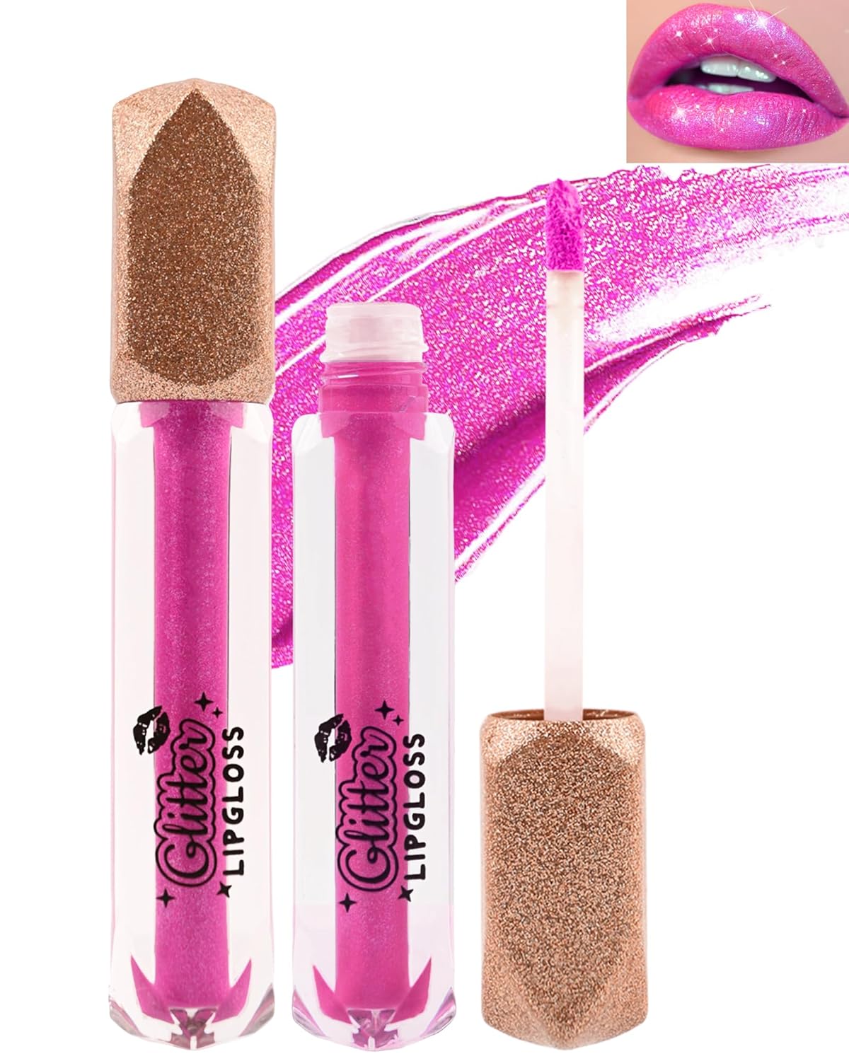Lápiz labial líquido con purpurina mate, 1 unidad, resistente al agua, diamante, rojo, rosa, brillante, metálico, de alto pigmento, antiadherente,