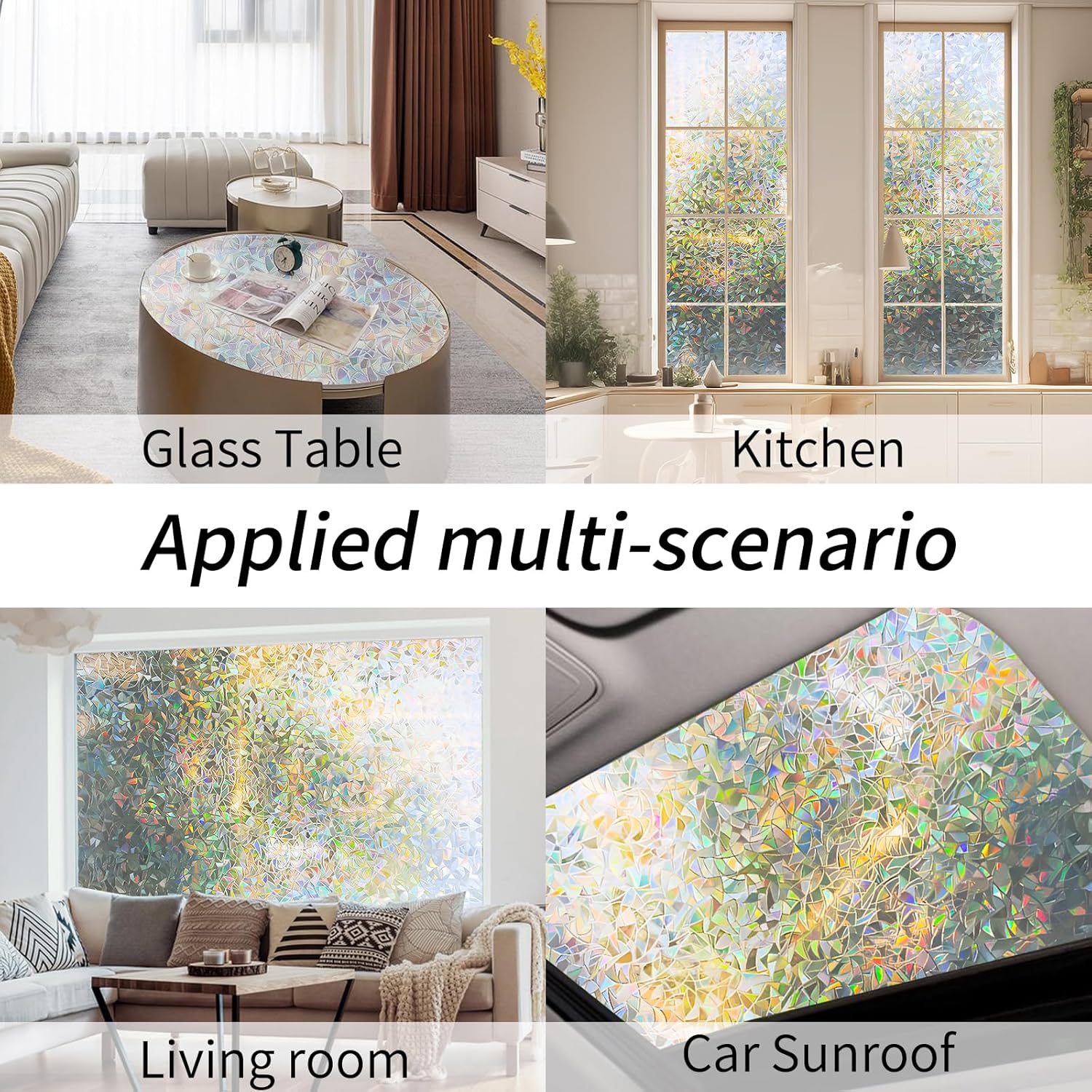 Película de privacidad para ventana de arcoíris, película de vinilo decorativo para ventana, película de vinilo decorativo para ventana de color