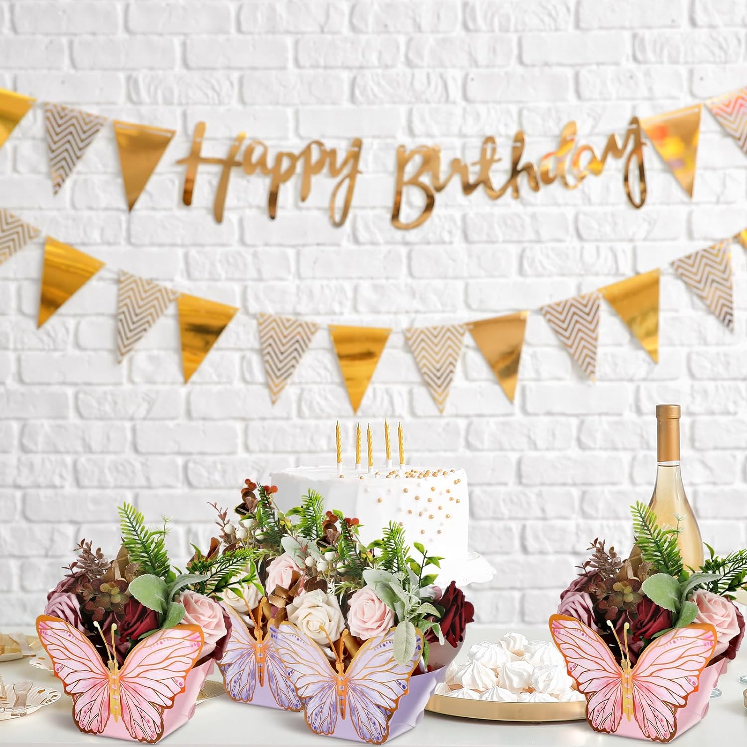 Tenceur 24 centros de mesa de mariposa para baby shower, despedidas de soltera, decoración de mesa de mariposa para bodas, cumpleaños, decoración de