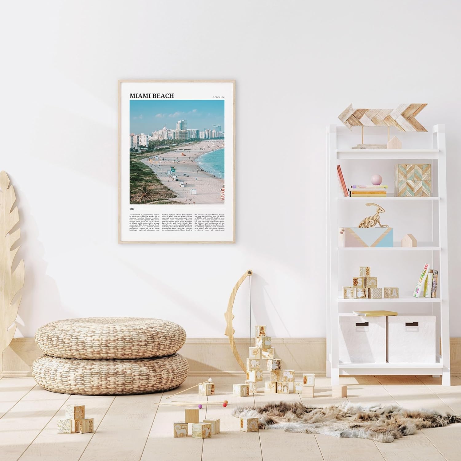 Póster de viaje de Miami Beach, arte de pared de Miami Beach, impresión de póster de Miami Beach, foto de Miami Beach, decoración de Miami Beach,