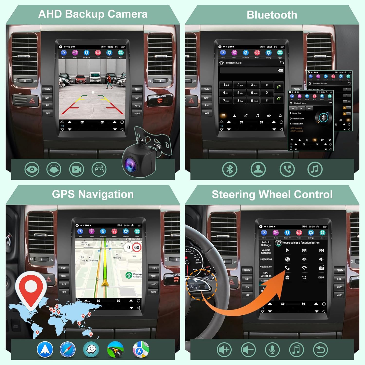2G+64G Android 13 Radio de coche para Lexus GX470 Toyota Prado 2002-2009, pantalla táctil vertical estéreo de 9.7 pulgadas, Apple CarplayAndroid