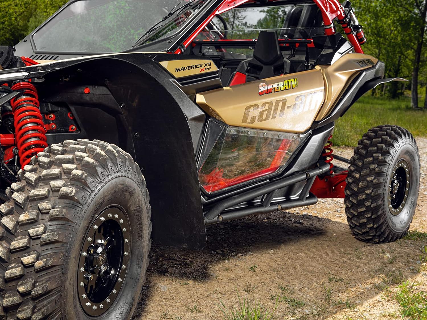 SuperATV Guardabarros para 2018 Can Am Maverick (ver lista completa de ajustes)  Durabilidad extrema  Protege contra rocas, suciedad, arena y barro