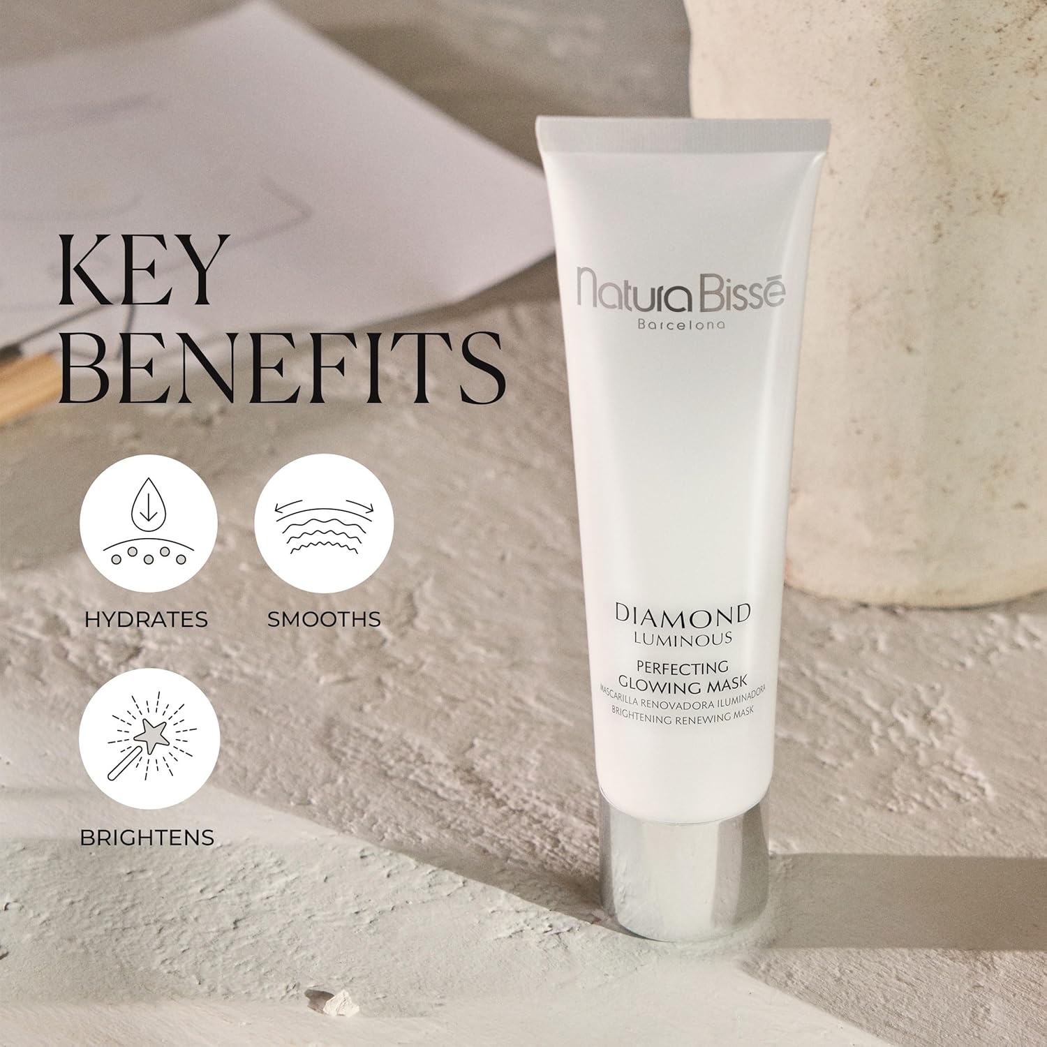 Natura Bissé Diamond Luminous Perfecting Glowing Mask – Máscara facial iluminadora hidrata, ilumina y suaviza, 3.5 onzas