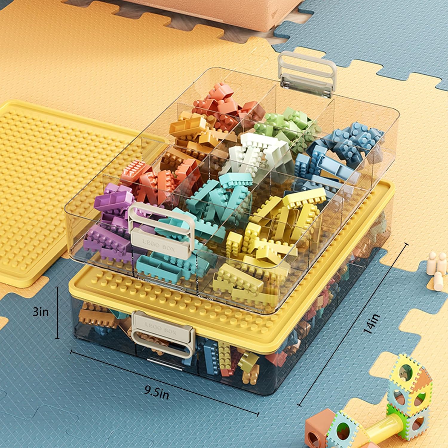 Contenedores organizadores de juguetes para Lego Building Block, contenedores de almacenamiento para almacenamiento de ladrillos de construcción,