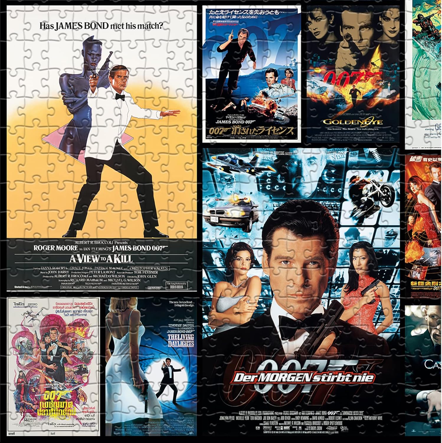 Top Puzzles James Bond – Juego de rompecabezas de 1000 piezas de las 25 películas 007, incluye No Time To Die y Goldfinger, regalo para mayores de