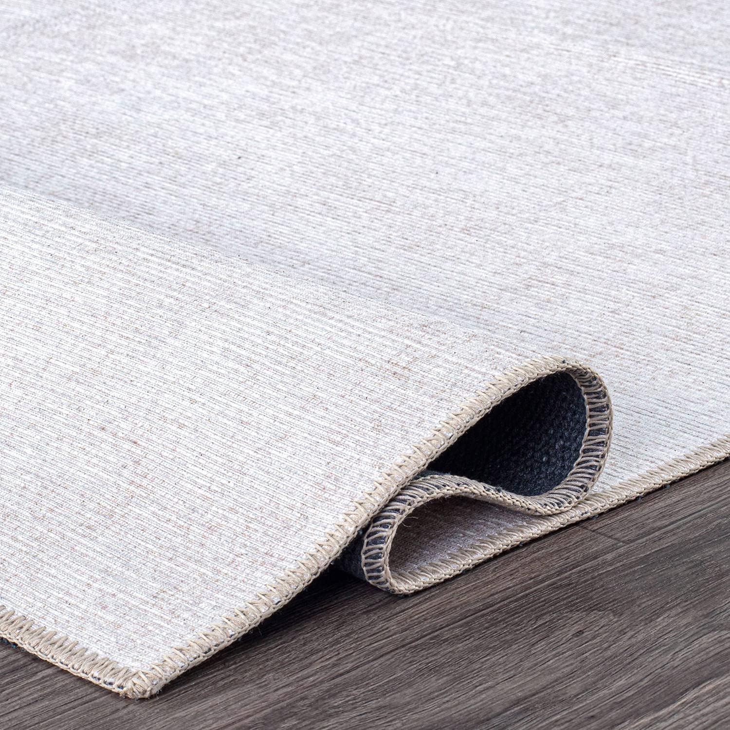Rugshop Alfombra contemporánea sólida, resistente a las manchas, ecológica, reciclada, lavable a máquina, 7 pies 7 pulgadas x 9 pies 6 pulgadas,