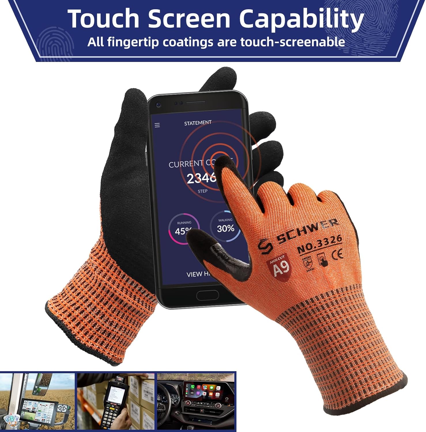 Schwer ProGuard PR3326 – Guantes de trabajo resistentes a cortes de más alto nivel para protección extrema, guantes de corte ANSI A9 con pulgar