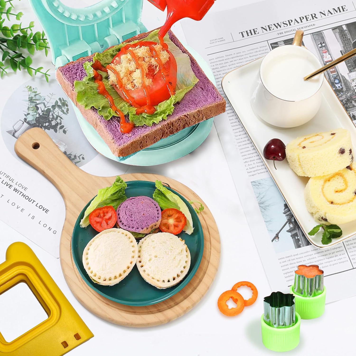 Juego de 23 cortadores y selladores de sándwiches, cortadores de alimentos para niños, almuerzo, pan, sándwich, desoxidante, divertido cortador de