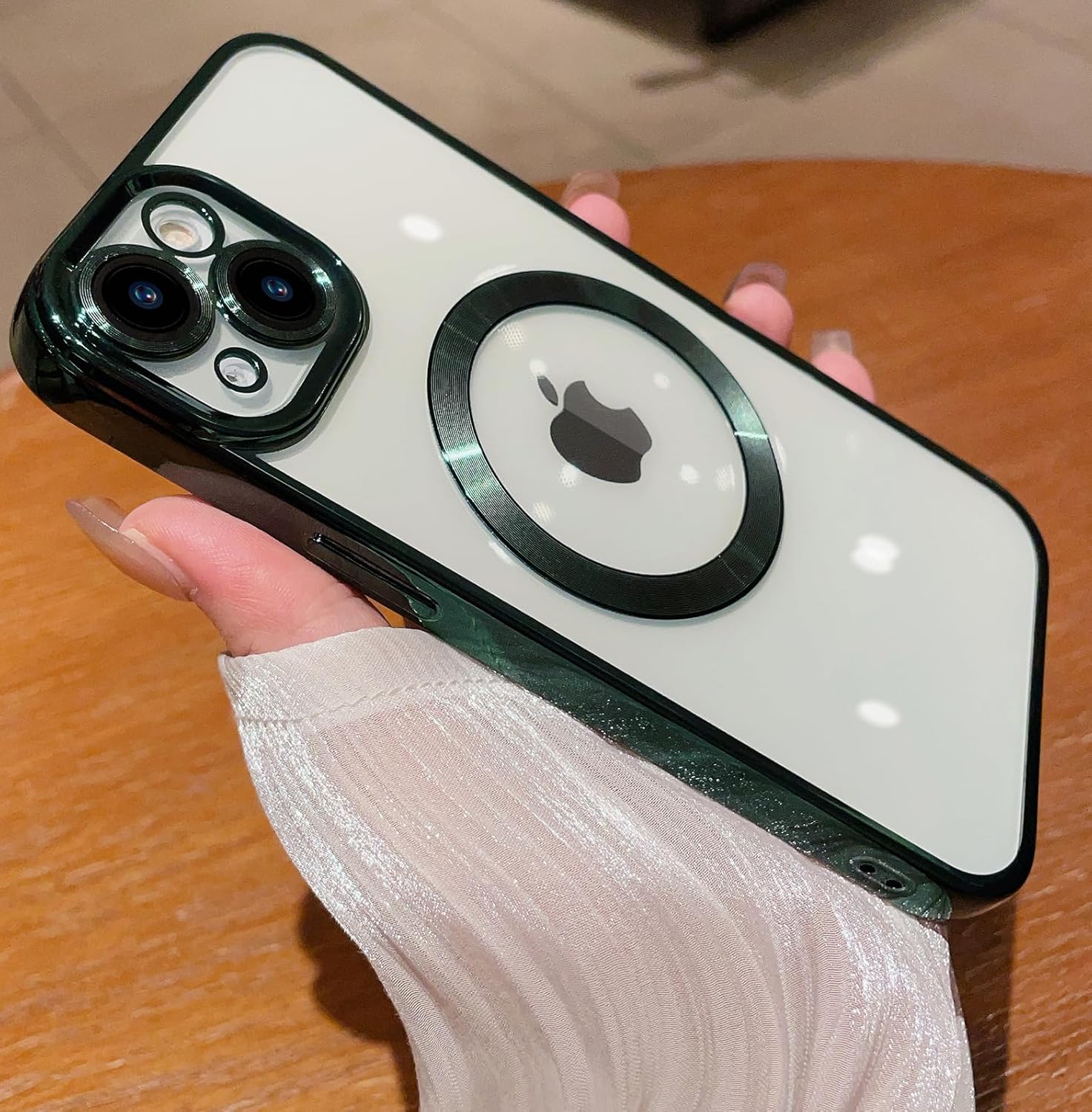 Hllhunkhe Funda magnética transparente para iPhone 13, protección completa del lente de la cámara, compatible con MagSafe, protección contra caídas