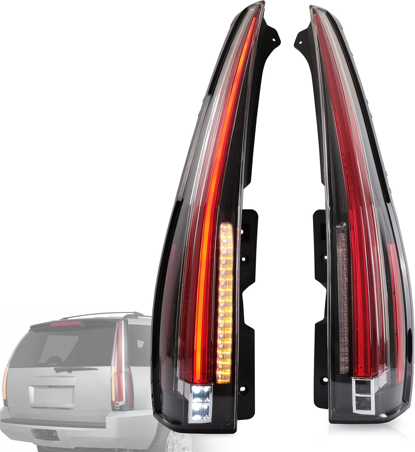 VLAND Luces traseras LED compatibles con Chevy Tahoe SuburbanGMC Yukon 2007-2014, conjunto de lámparas traseras LED completas con señal de giro, 5