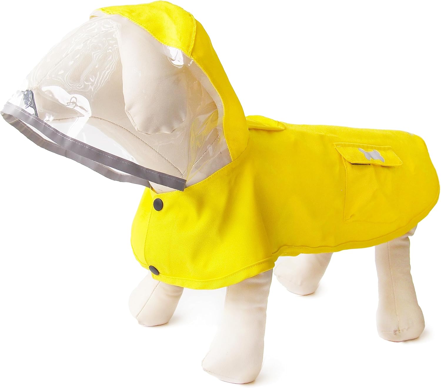 Chubasquero impermeable para perro con capucha de poncho, chaqueta de lluvia amarilla ajustable para mascotas con agujero para correa para perros