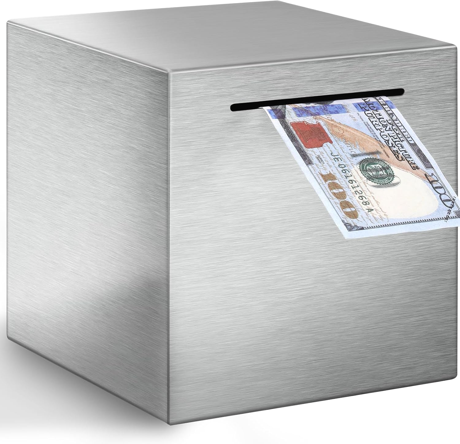 Vcertcpl – Alcancía para adultos debe romperse para abrir, caja de dinero de acero inoxidable segura para ahorrar efectivo, alcancía irrompible para