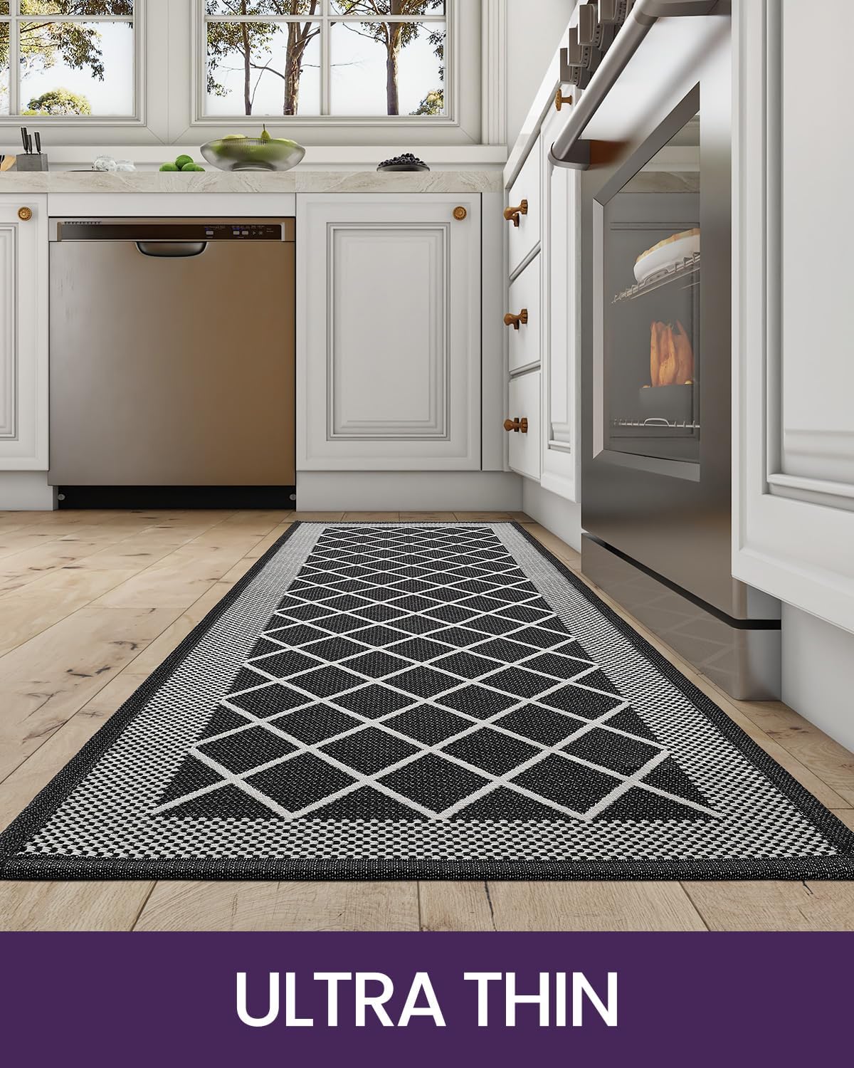 DEXI Alfombras y tapetes de cocina para piso, alfombras absorbentes de cocina antideslizantes, lavables, juego de 2 tapetes de cocina para la parte